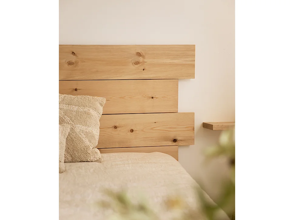 Tête de lit en bois de pin brun clair 160x80cm - FLANDES - DECOWOOD