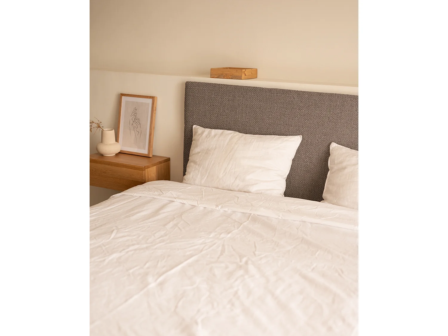 Tête de lit tapissée lisse brun 180x60cm - MIMUK - DECOWOOD