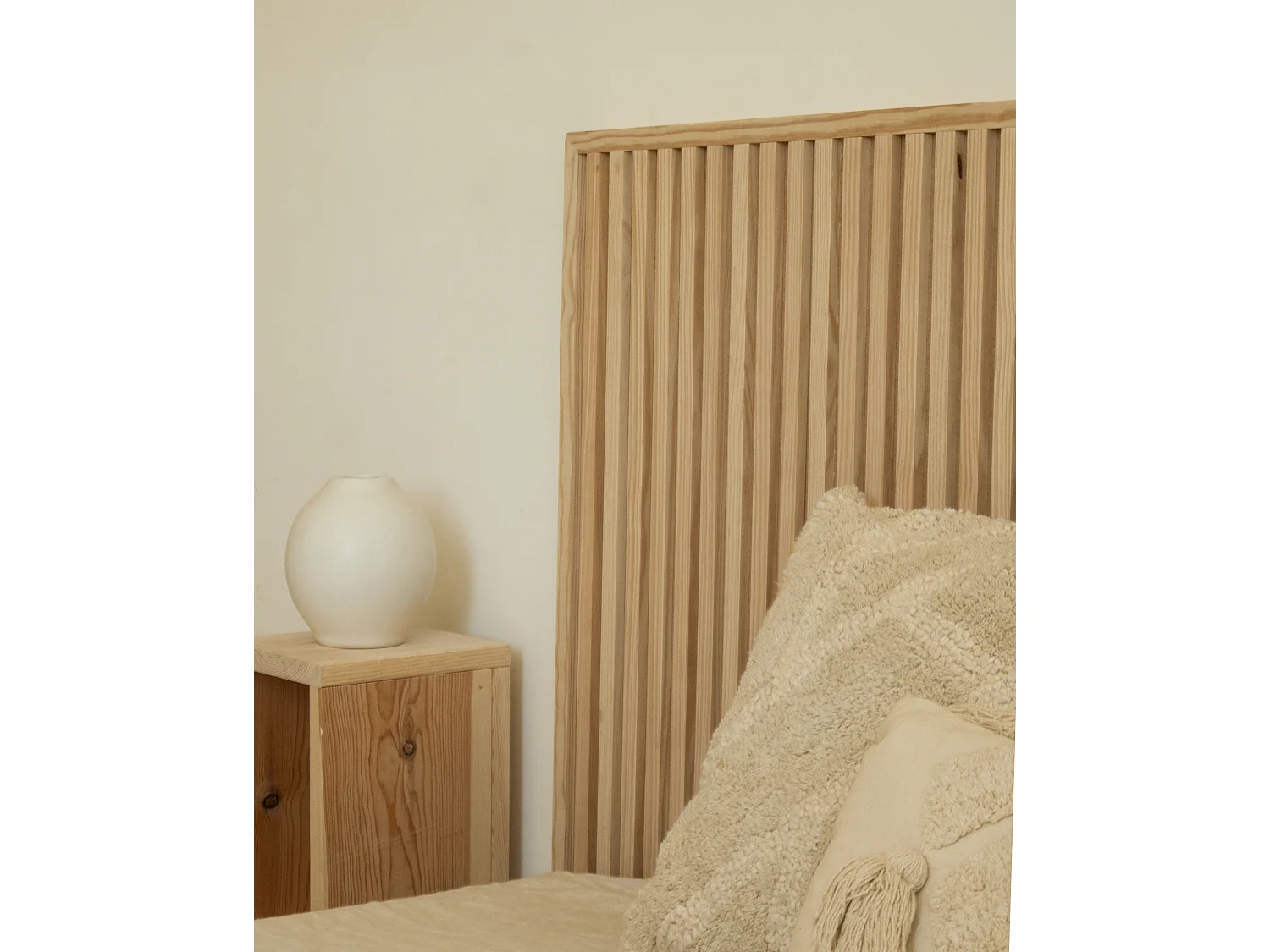 Tête de lit en bois de pin en teinte naturelle de 160x80cm - ION - DECOWOOD