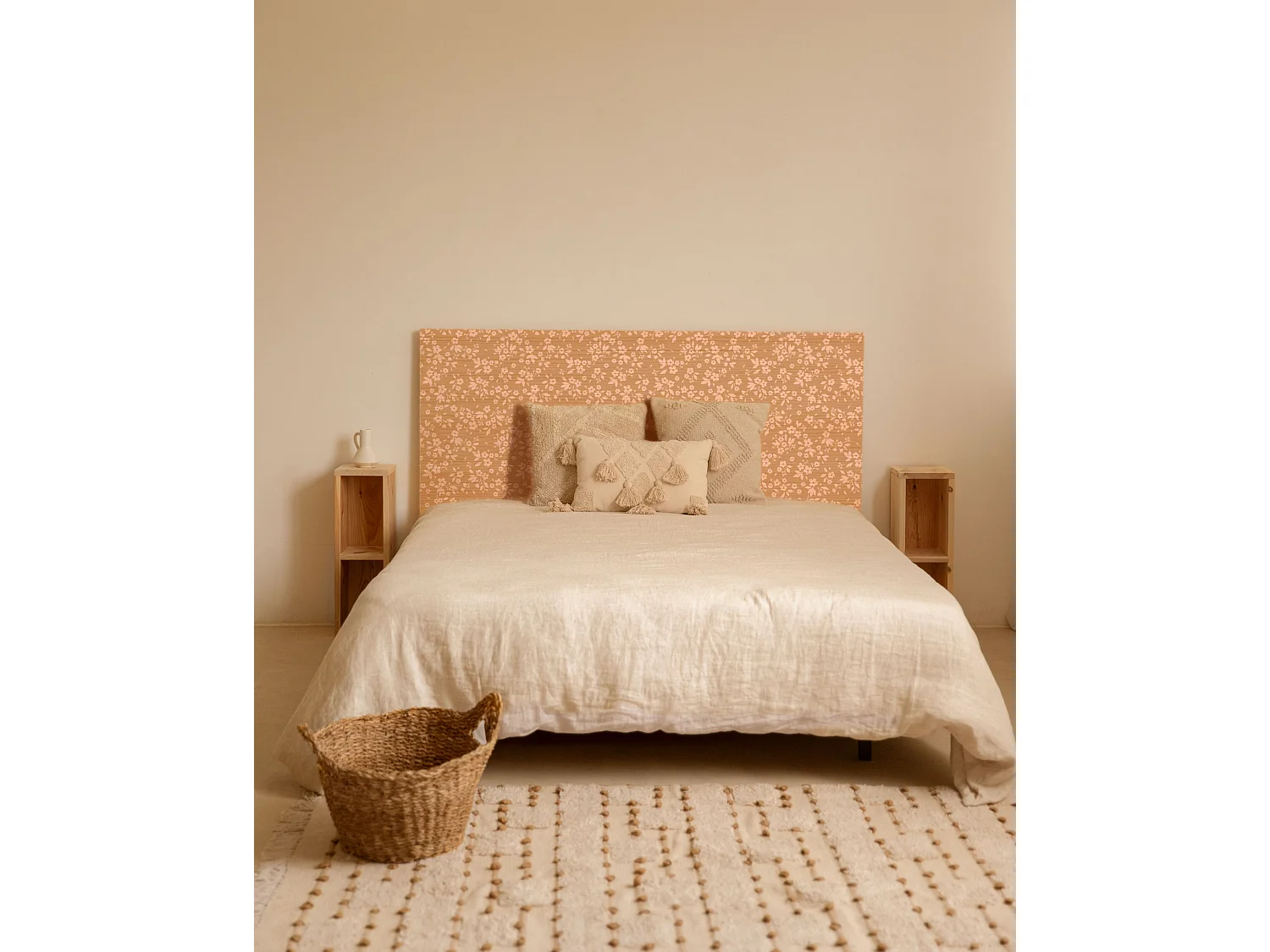 Cabecero de cama de madera natural estampado de 105x80cm - VALENTINA - DECOWOOD