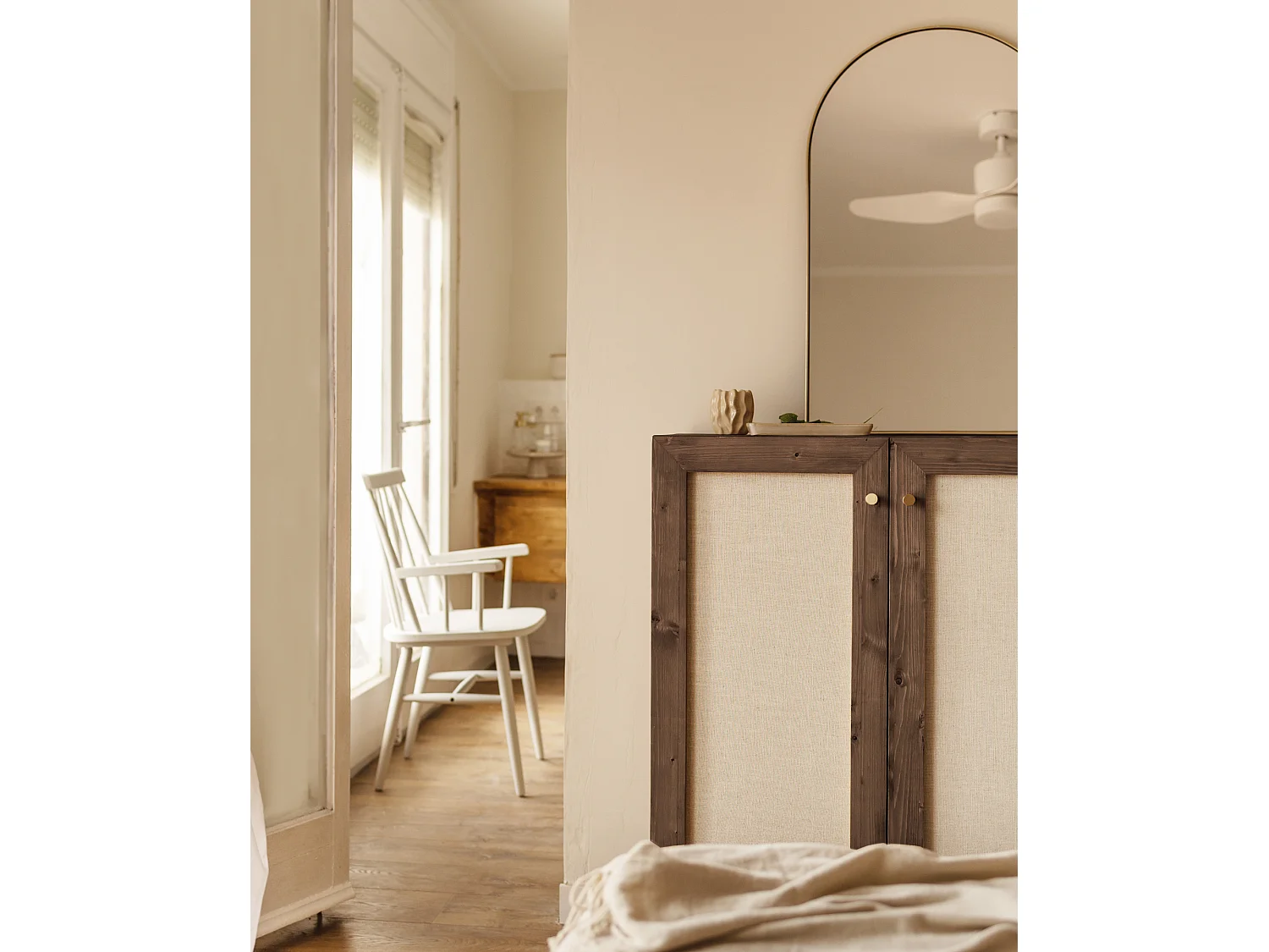 Buffet en bois de sapin marron 80x100cm - LINEN - DECOWOOD