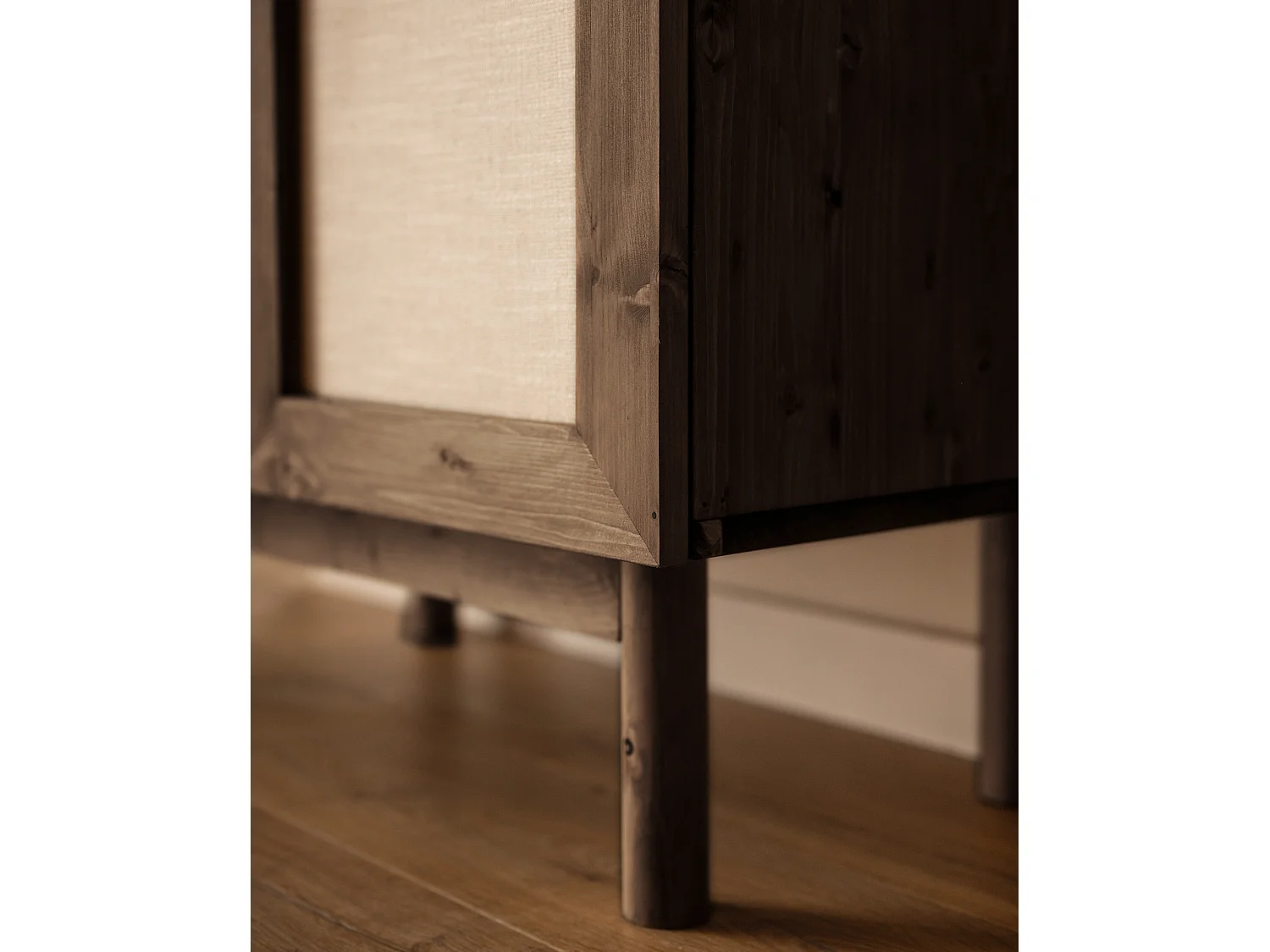 Buffet en bois de sapin marron 80x100cm - LINEN - DECOWOOD