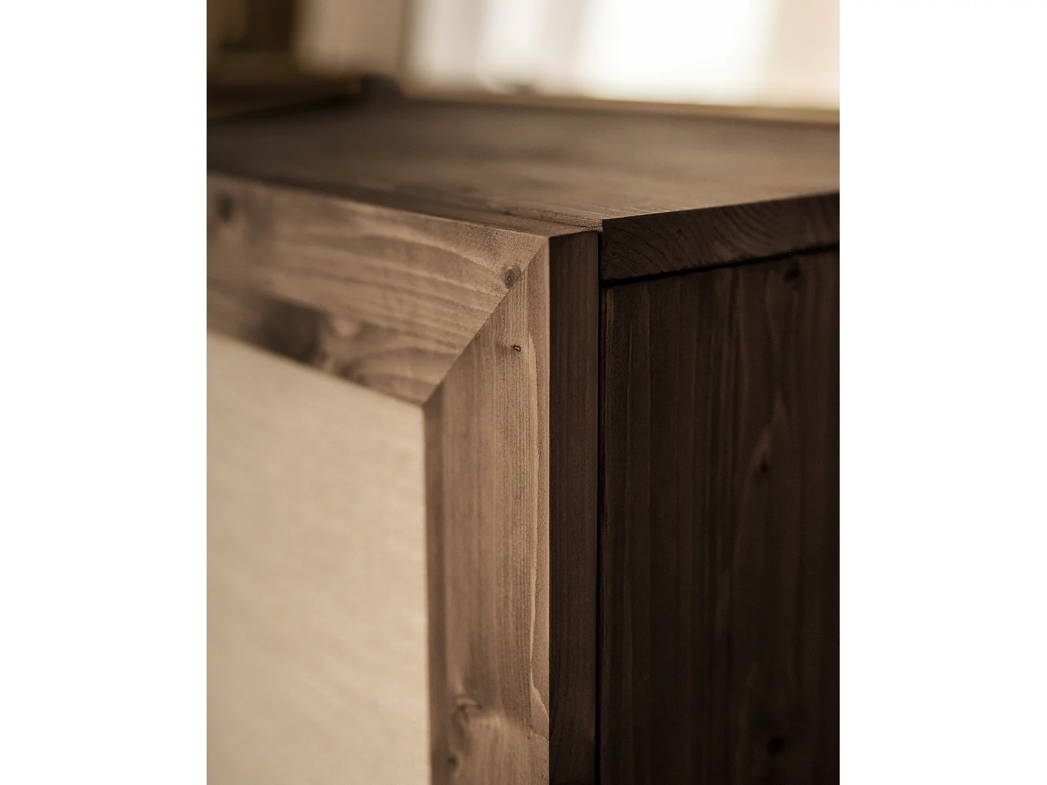 Buffet en bois de sapin marron 80x100cm - LINEN - DECOWOOD