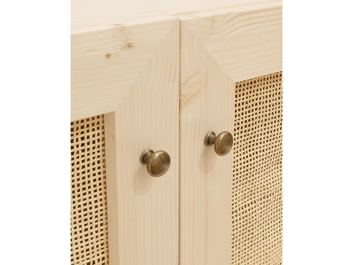 Credenza in legno massello a 2 ante in tono naturale - FRIDA - DECOWOOD