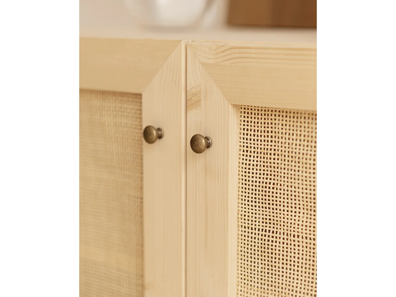 Credenza in legno massello a 2 ante in tono naturale - FRIDA - DECOWOOD