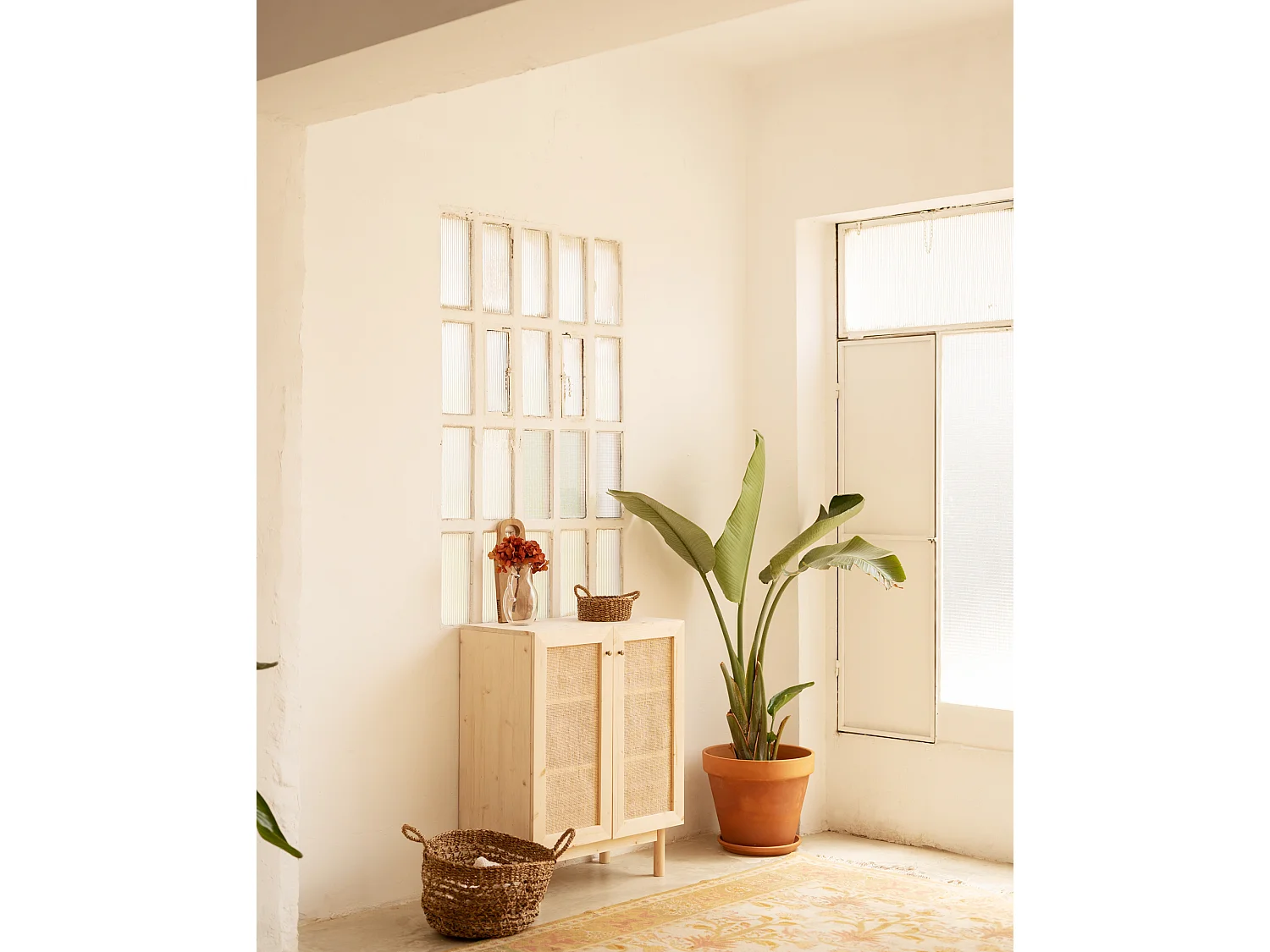 Credenza in legno massello a 2 ante in tono naturale - FRIDA - DECOWOOD