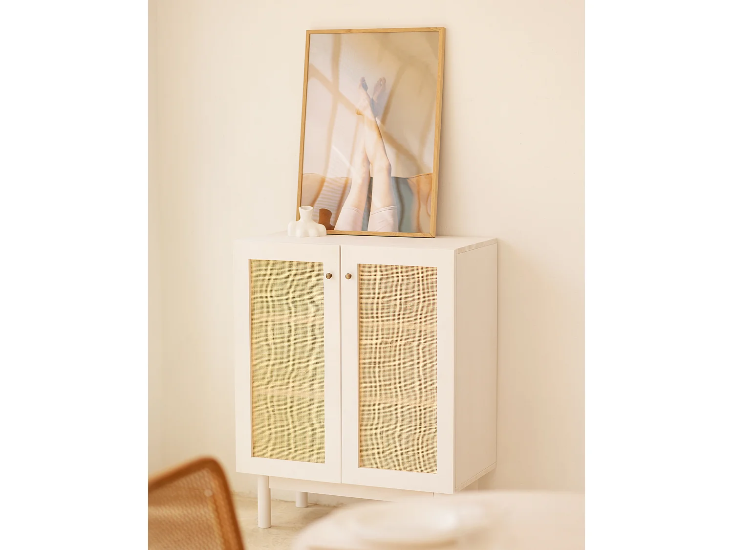 Aparador de madera maciza blanco - FRIDA - DECOWOOD