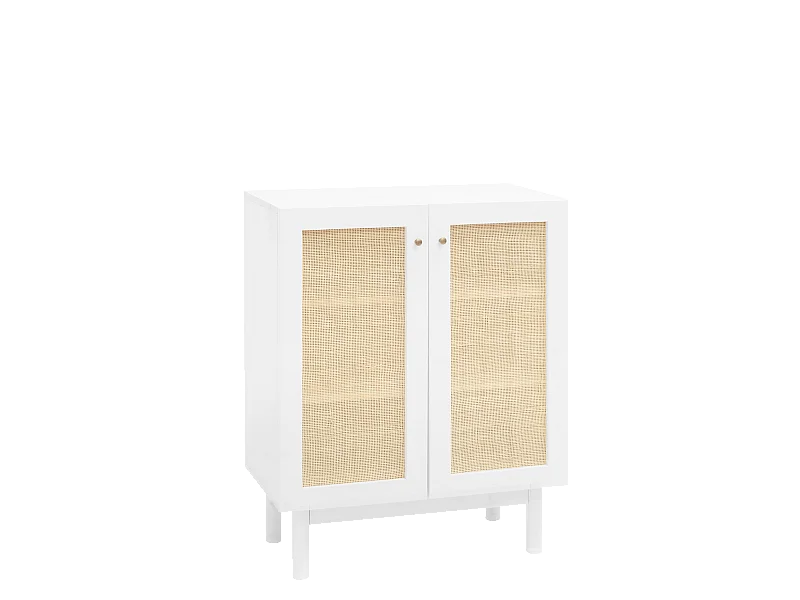 Credenza in legno massello a 2 ante in tono bianco - FRIDA - DECOWOOD