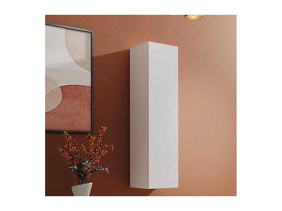 Armoire murale pour Salon Salle à manger en Blanc 30x30x120cm Berit