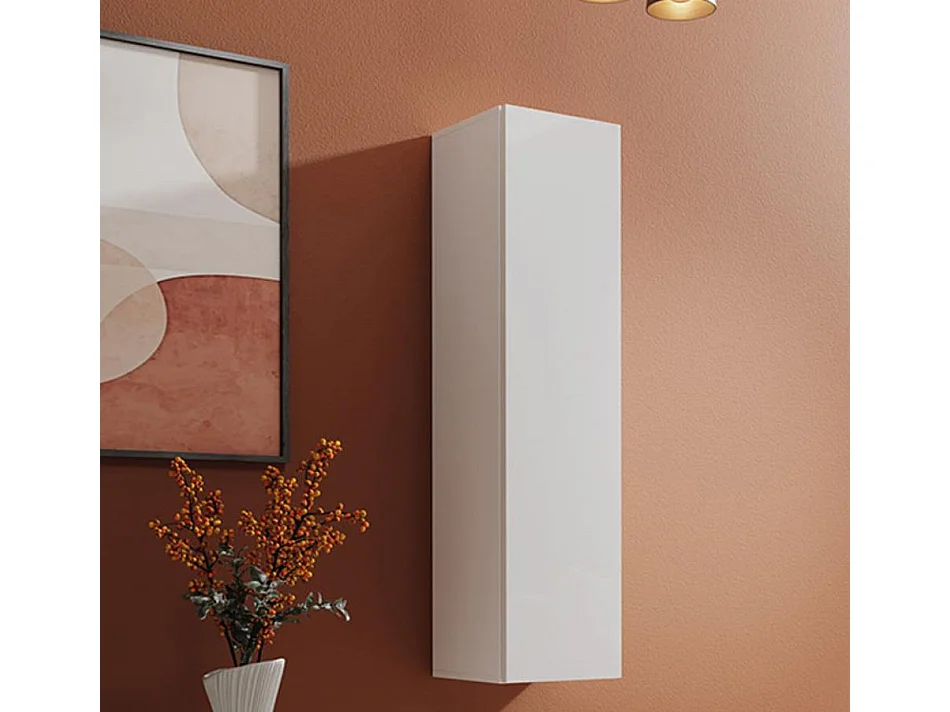 Armoire murale pour Salon Salle à manger en Blanc 30x30x120cm Berit