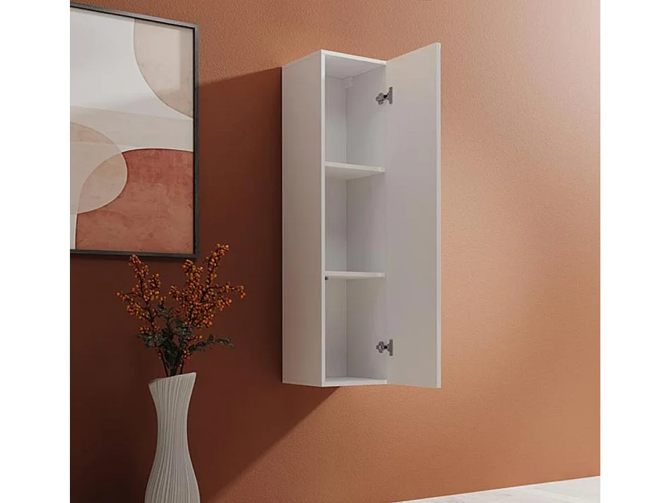 Armoire murale pour Salon Salle à manger en Blanc 30x30x120cm Berit