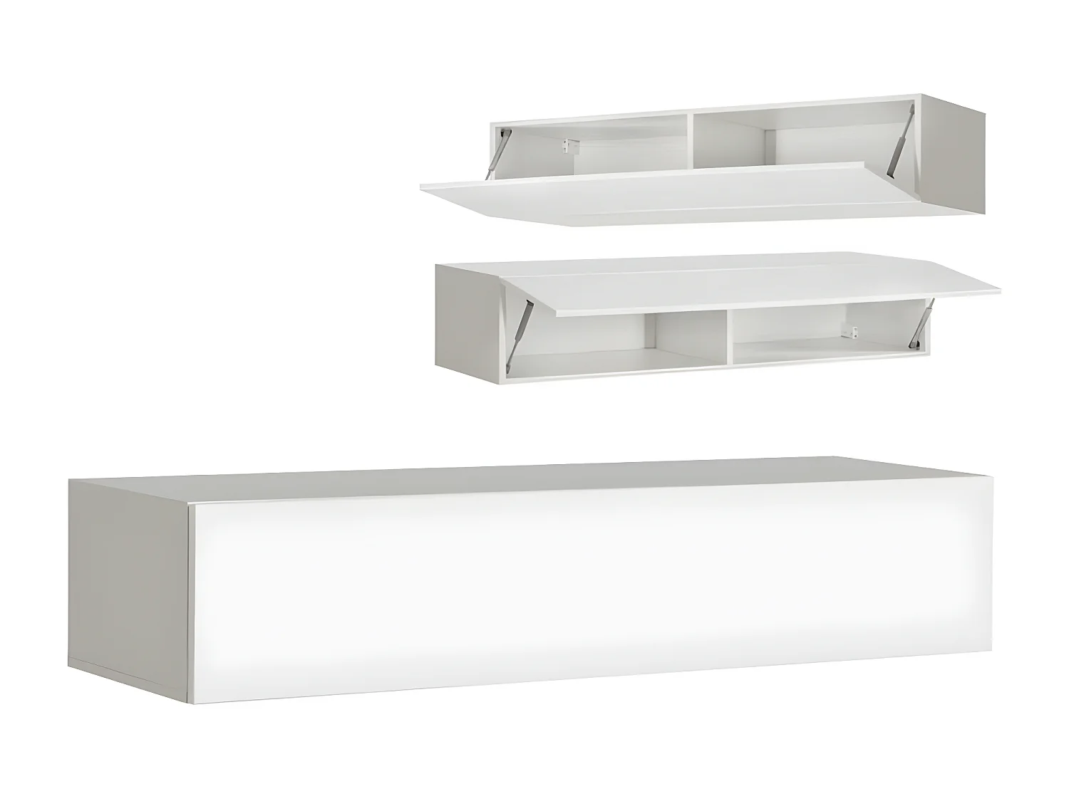 Armario colgante para Salón comedor en Blanco y Negro 160x29x30cm Krista H-160