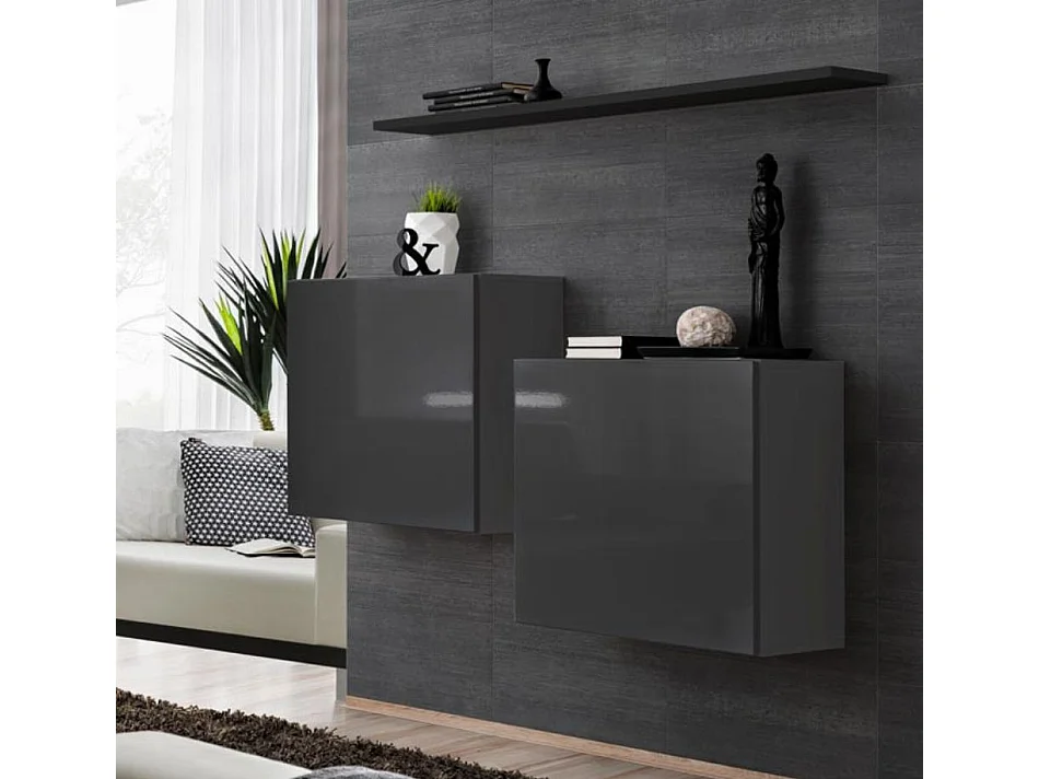 Armario colgante para Salón comedor en Gris 60x30x60cm Berit