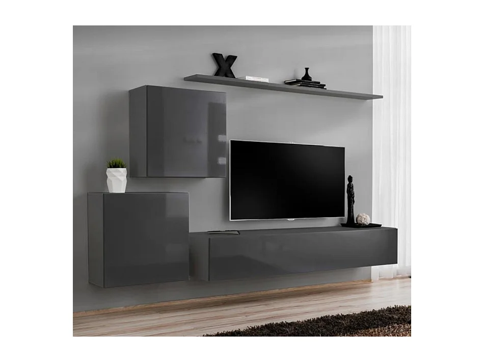 Armoire murale pour Salon Salle à manger en Gris 60x30x60cm Berit