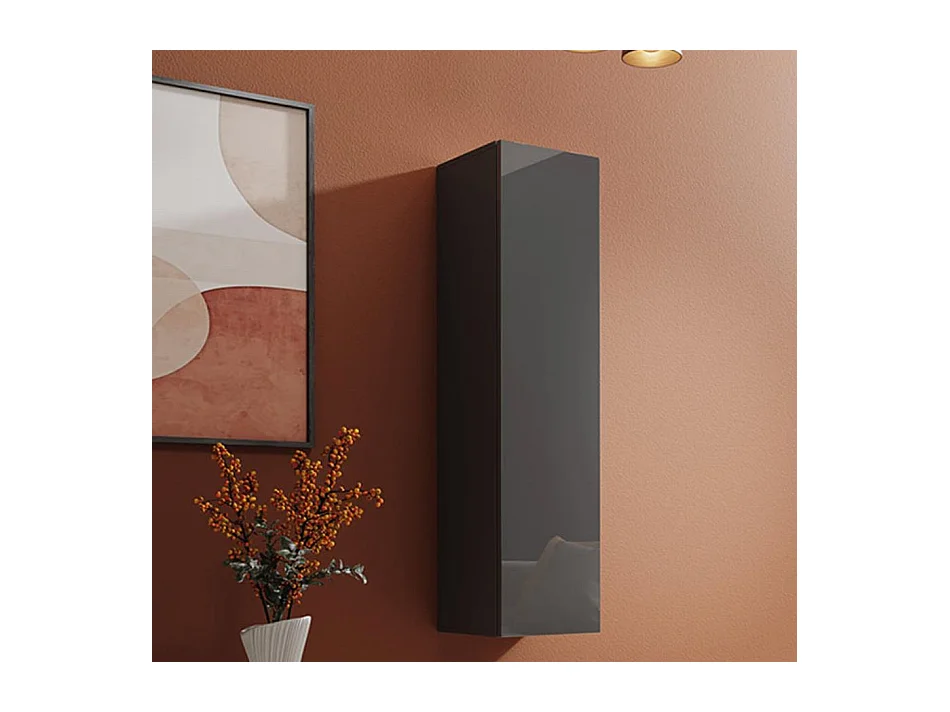 Armoire murale pour Salon Salle à manger en Gris 30x30x120cm Berit