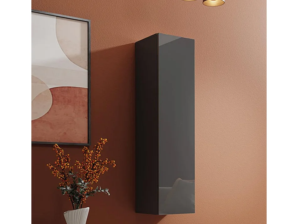 Armoire murale pour Salon Salle à manger en Gris 30x30x120cm Berit