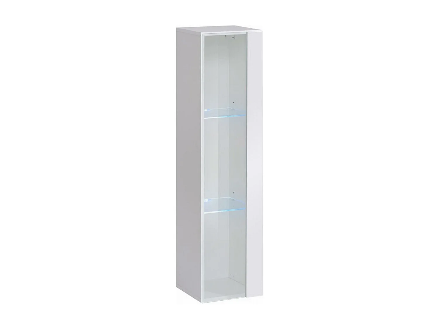 Vitrine suspendue pour Salon Salle à manger en Noir avec LED 30x30x120cm Berit LD