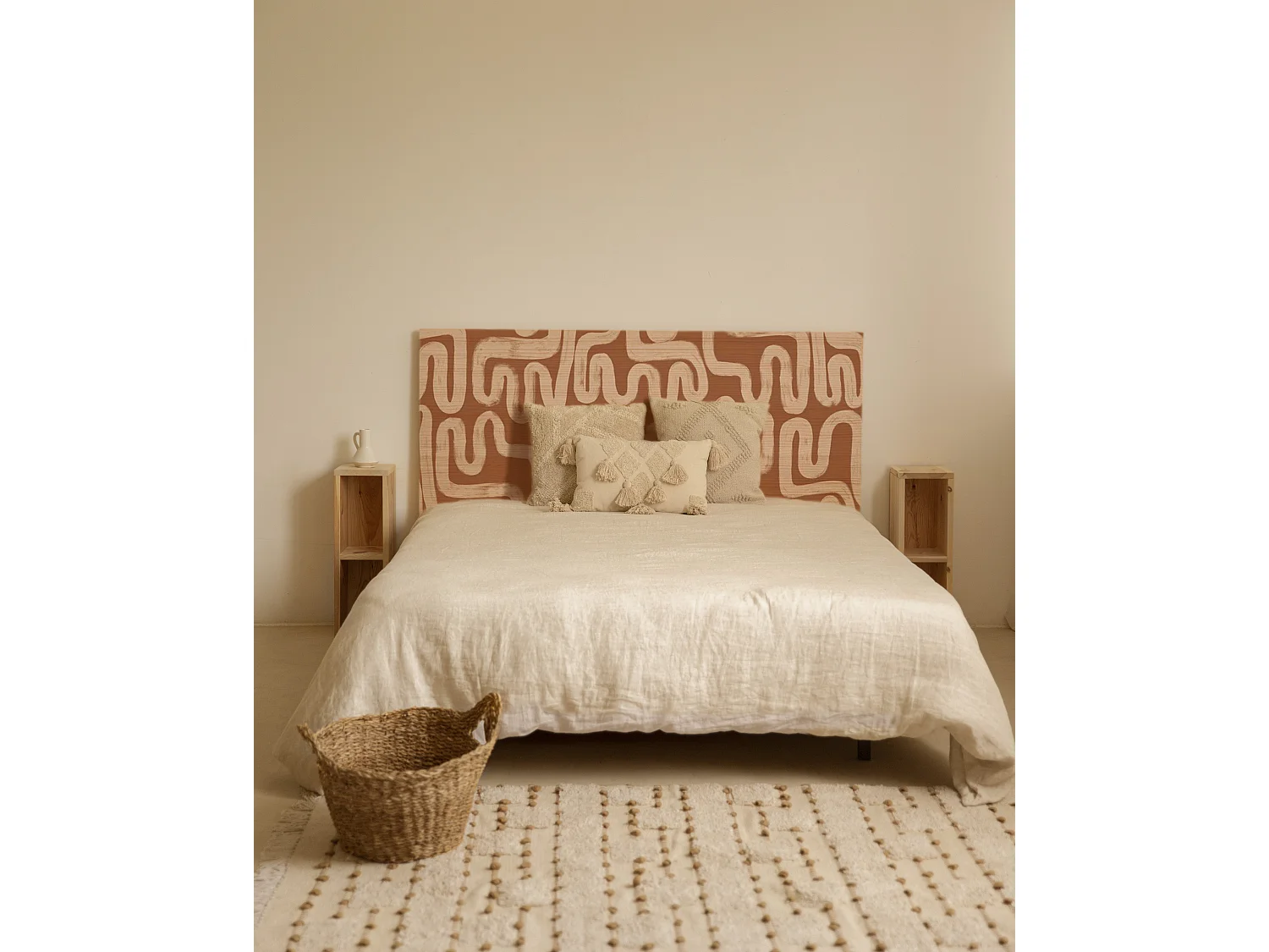 Testata del letto in legno massello stampato 180x80cm - ANDREA - DECOWOOD