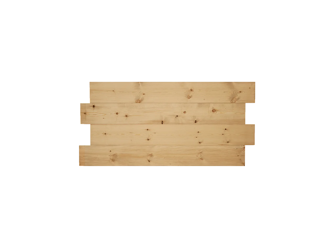 Cabecero de cama de madera maciza asimétrico en tono roble medio de 120x60cm - FLANDES - DECOWOOD