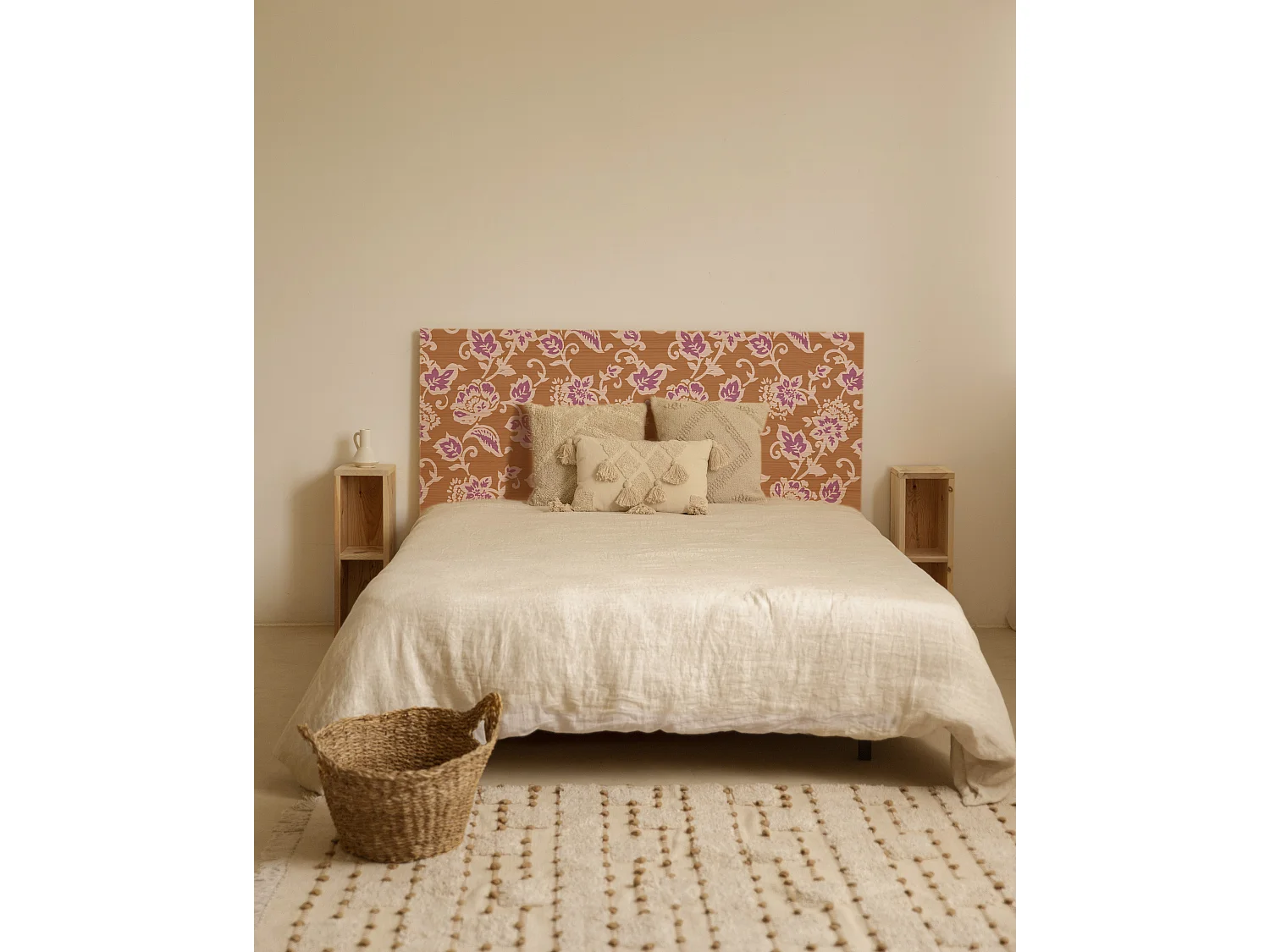 Tête de lit en bois de pin naturelle imprimée 130x80cm - ZARA - DECOWOOD