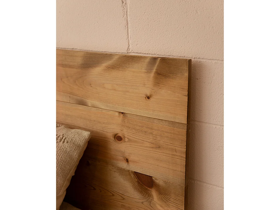 Ensemble tête de lit et tables de chevet en bois vieilli 180x80cm - FLANDES + INGRID - DECOWOOD