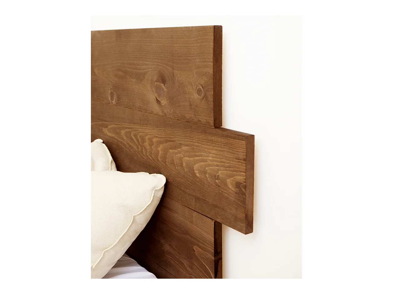 Testata del letto in legno asimmetrico in tono noce 140x80cm - FLANDES - DECOWOOD
