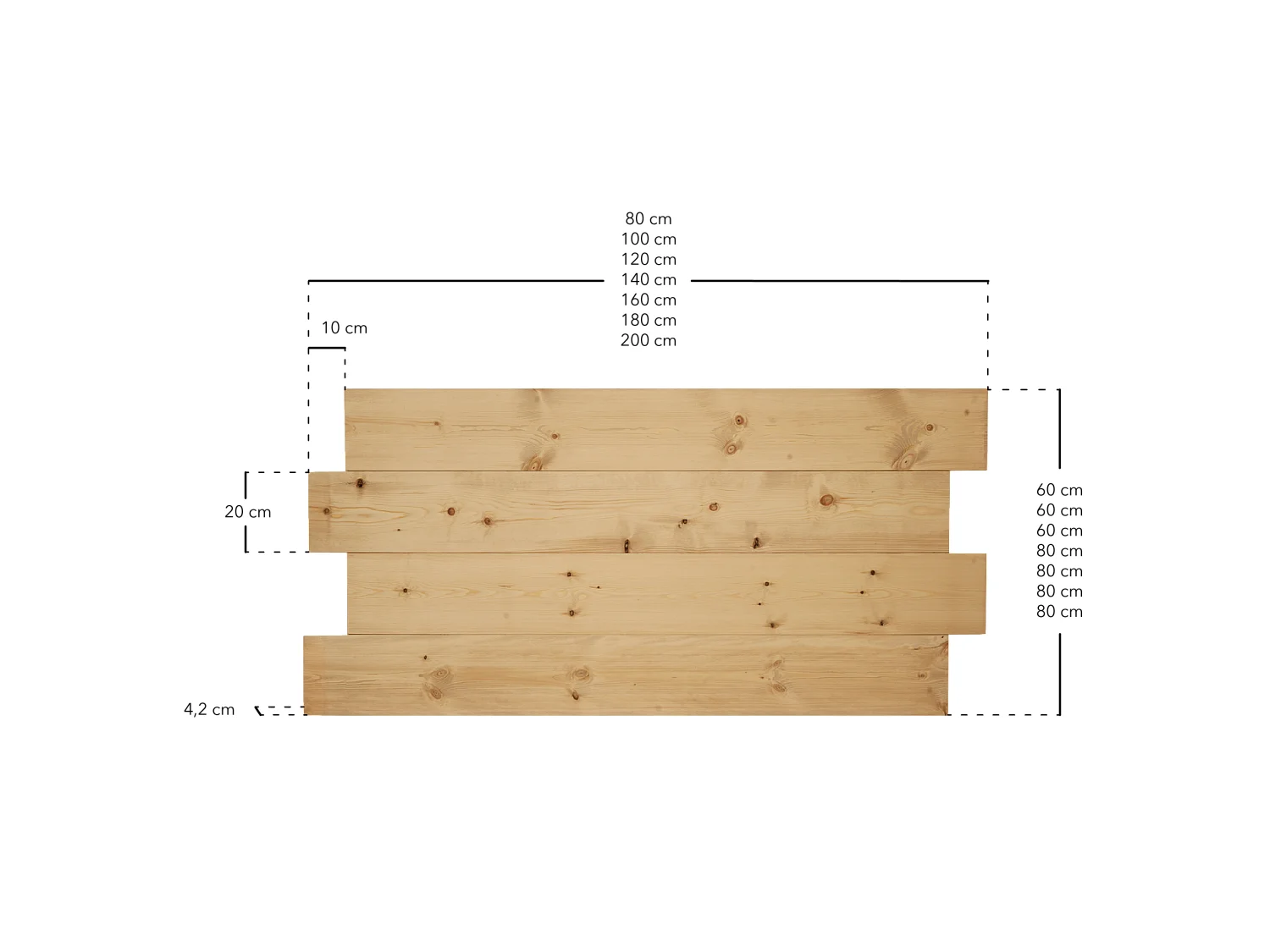 Testata del letto in legno asimmetrico in tono noce 140x80cm - FLANDES - DECOWOOD