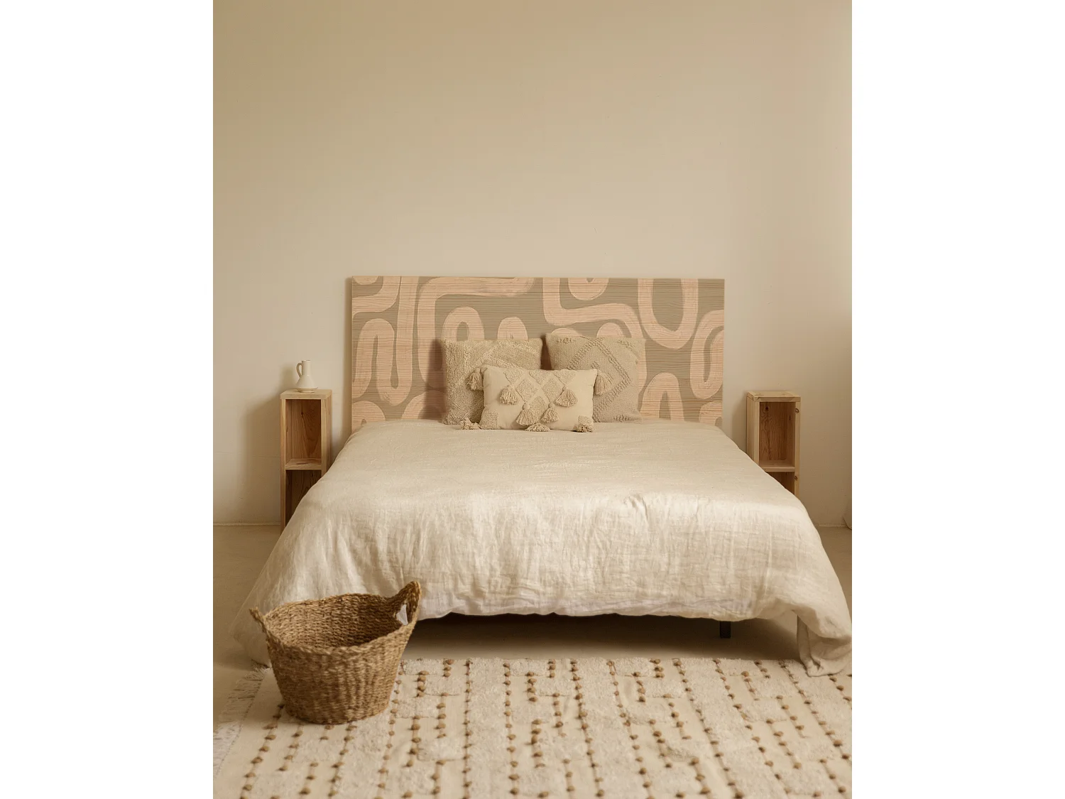 Testata del letto in legno massello stampato 160x80cm - AVA - DECOWOOD