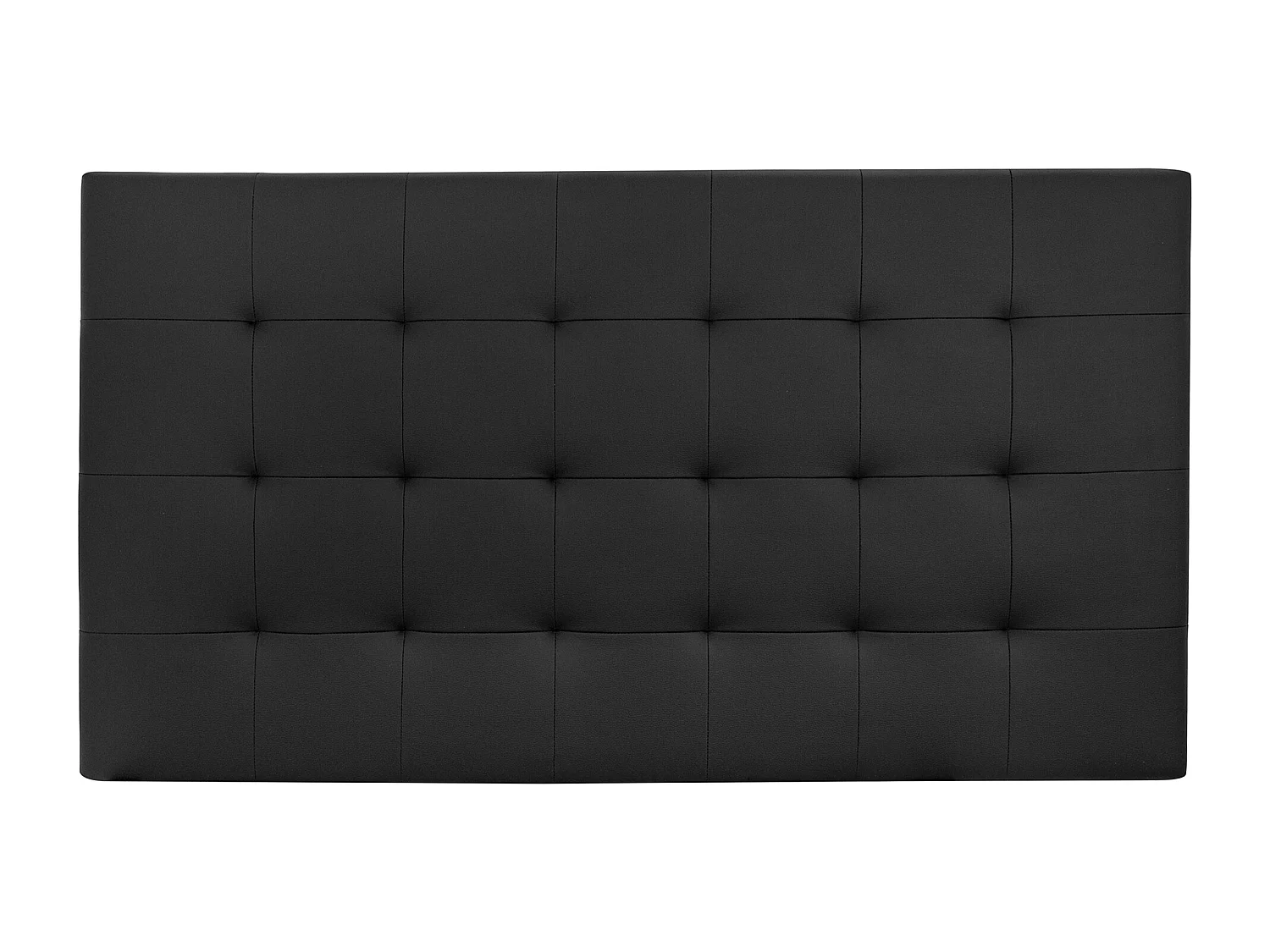 Testiera rivestita in pelle sintetica con pieghe tono nero 135x80cm - NIEMI - DECOWOOD