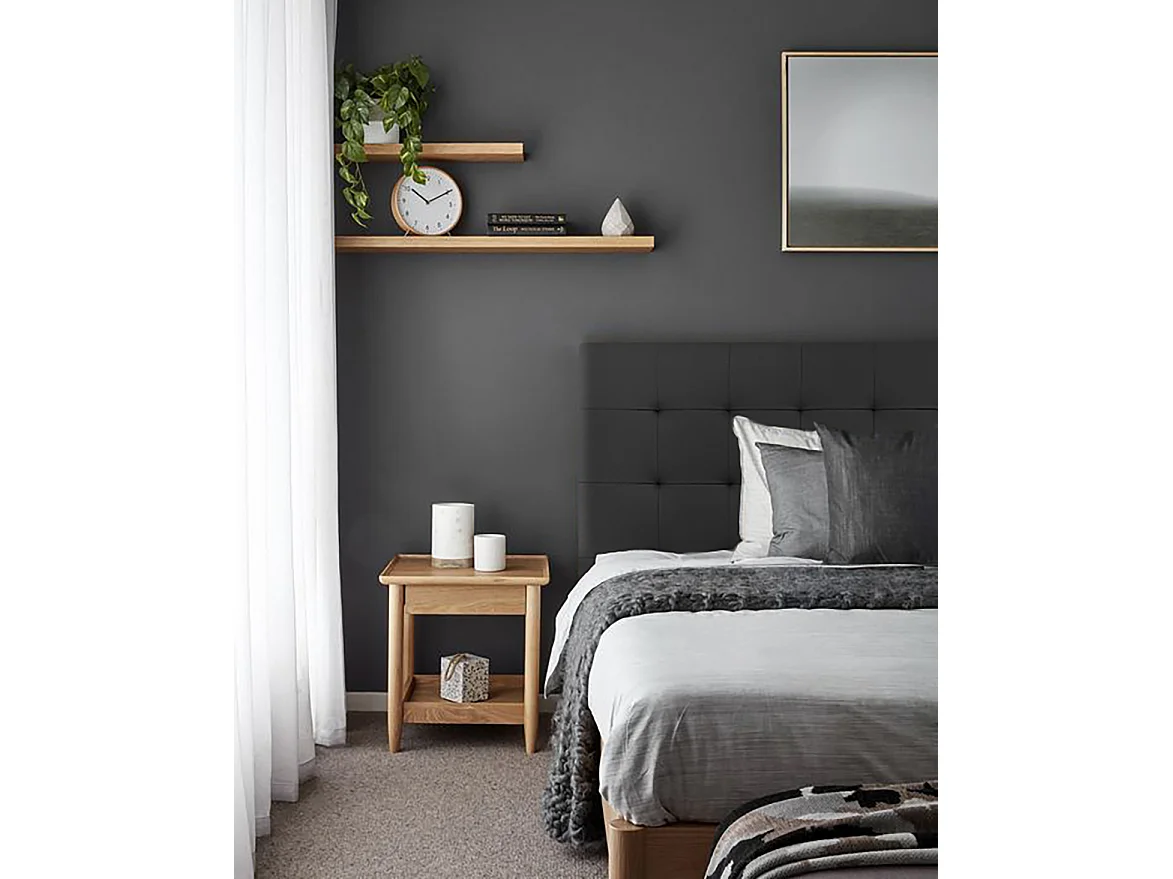 Tête de lit similicuir à capitonnée noir 135x80cm - NIEMI - DECOWOOD