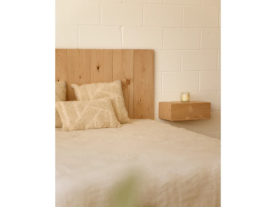 Tête de lit en bois de pin marron 180x80cm - FLANDES - DECOWOOD