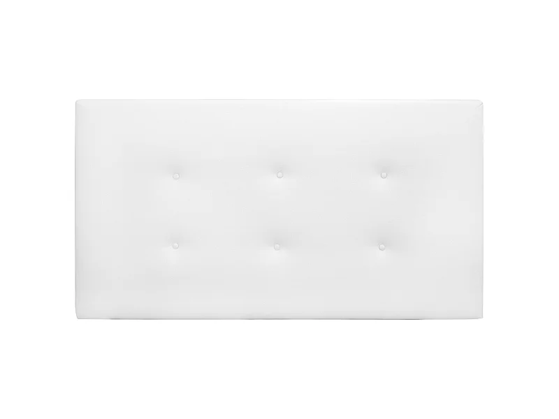 Cabecero de cama tapizado de polipiel con botones en color blanco de 150x80cm - FLORENCE - DECOWOOD