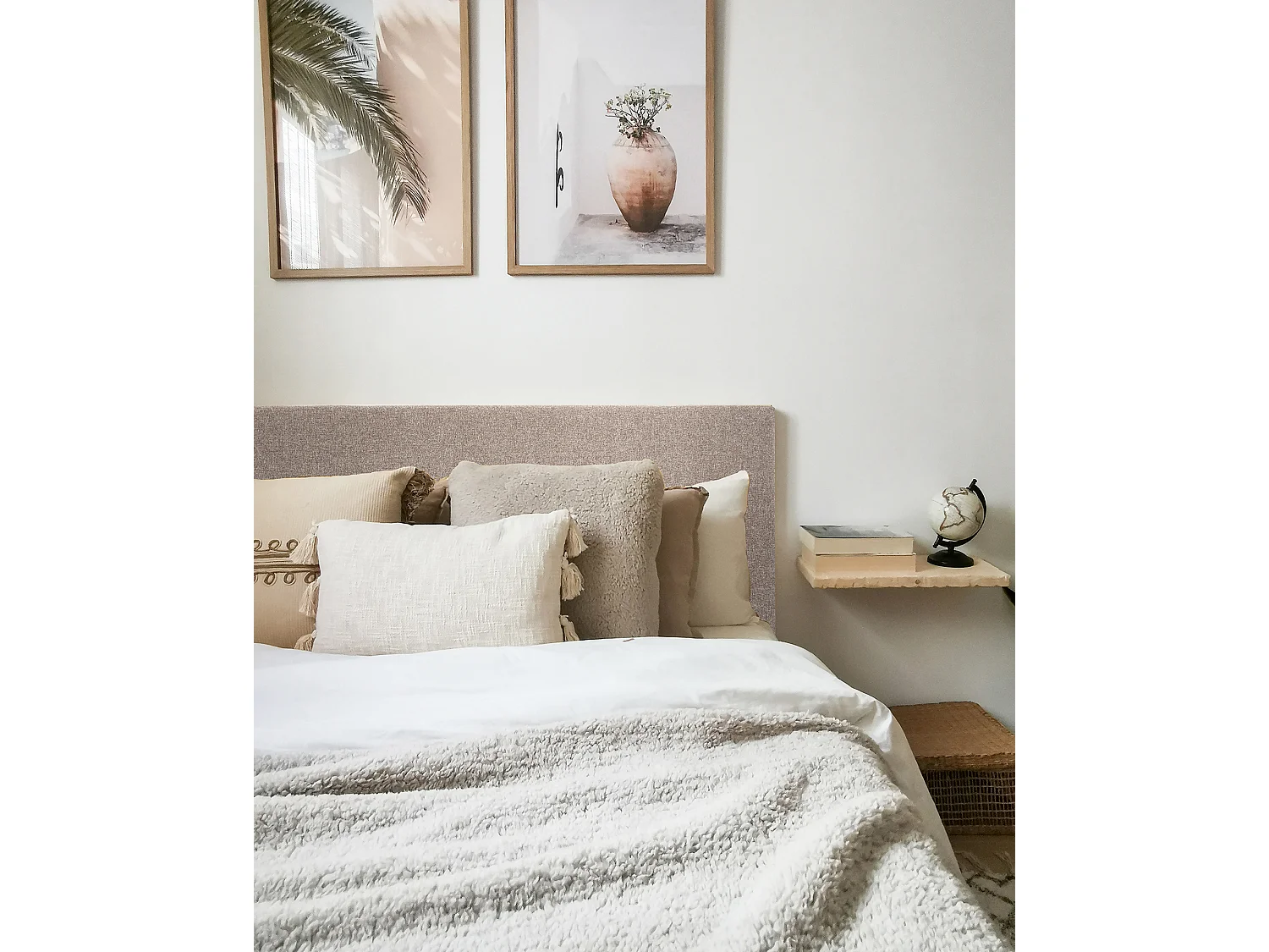 Tête de lit polyester lisse marron 135x80cm - BUDAPEST - DECOWOOD