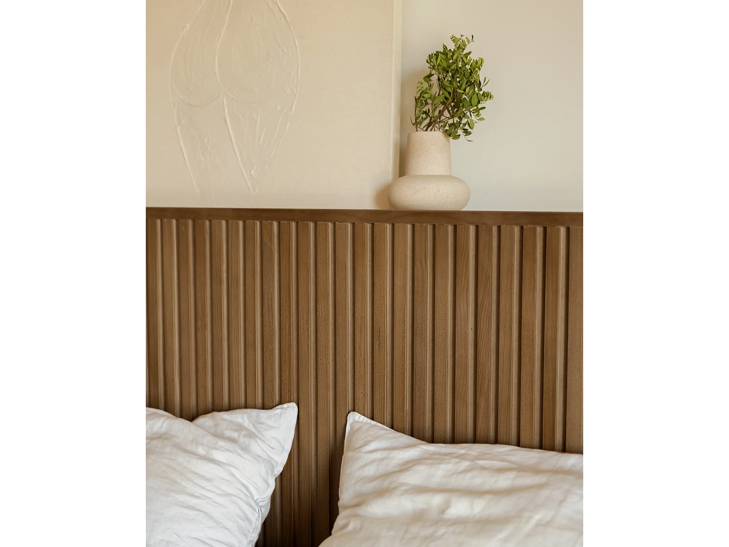 Testiera del letto in legno massello in tono rovere scuro 160x80cm - ION - DECOWOOD