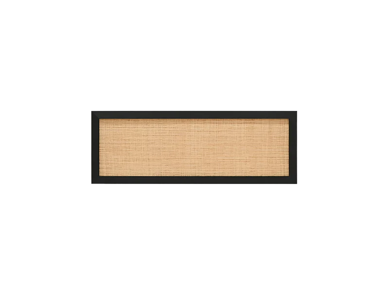 Testiera del letto in legno massello e rafia in tono nero 100x60cm - ELLEN RAFIA - DECOWOOD