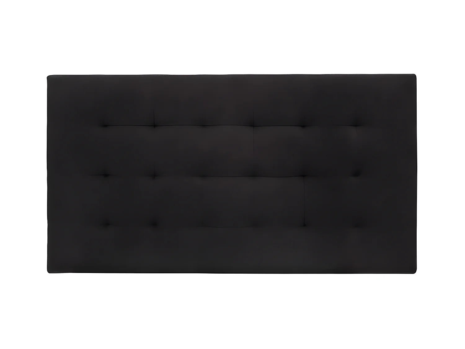 Cabecero de cama tapizado de poliester con pliegues en color negro de 135x80cm - ALAN - DECOWOOD