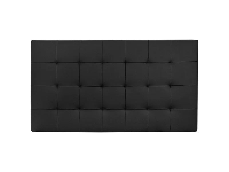 Cabecero de cama tapizado de polipiel con pliegues en color negro de 150x80cm - NIEMI - DECOWOOD