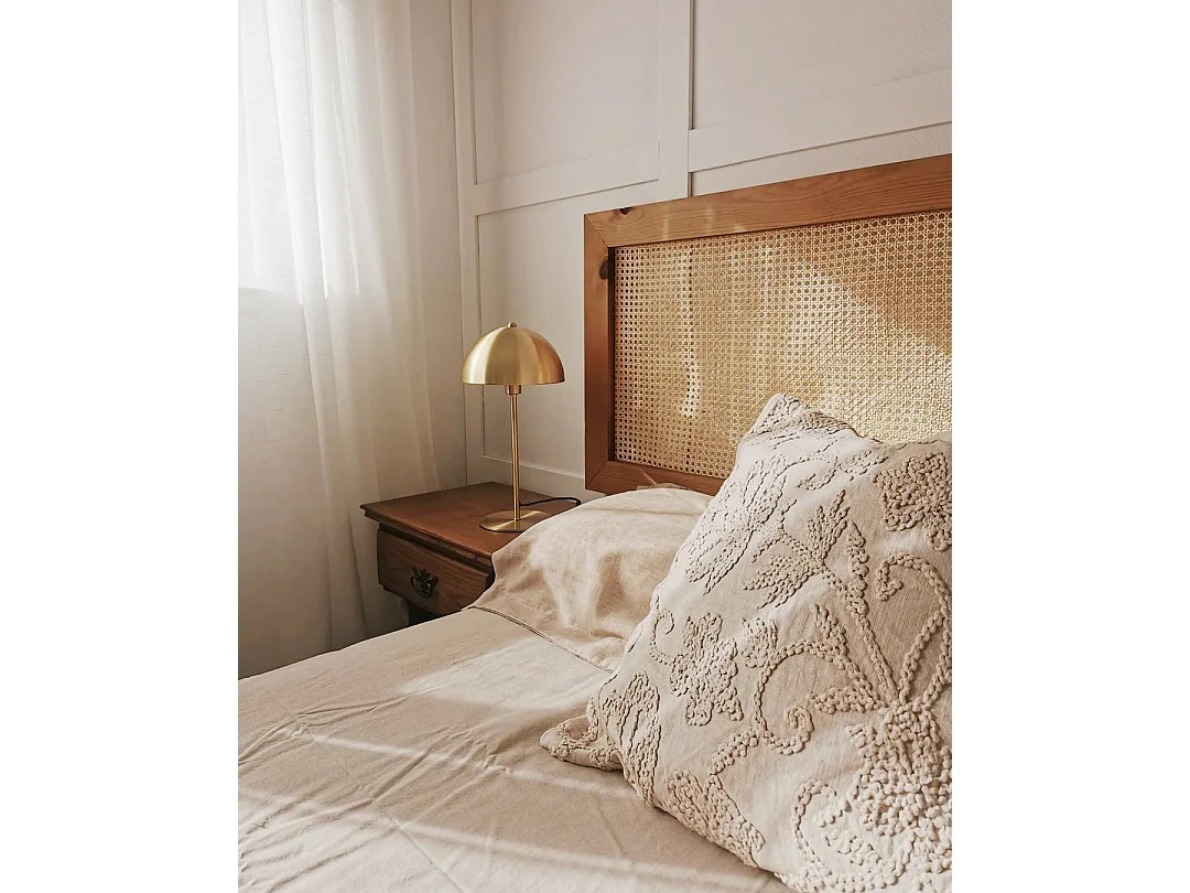 Tête de lit en bois de pin et cannage couleur vieilli 140x60cm - ELLEN CANNAGE - DECOWOOD