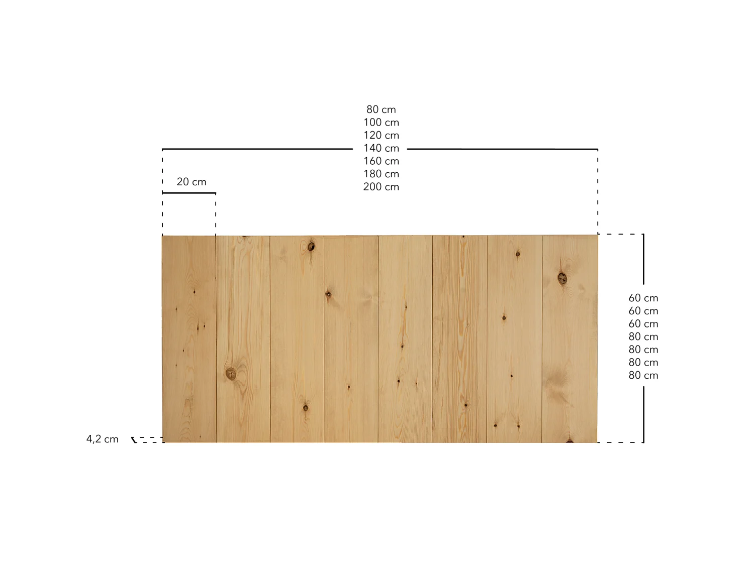 Tête de lit en bois de pin marron 140x80cm - FLANDES - DECOWOOD