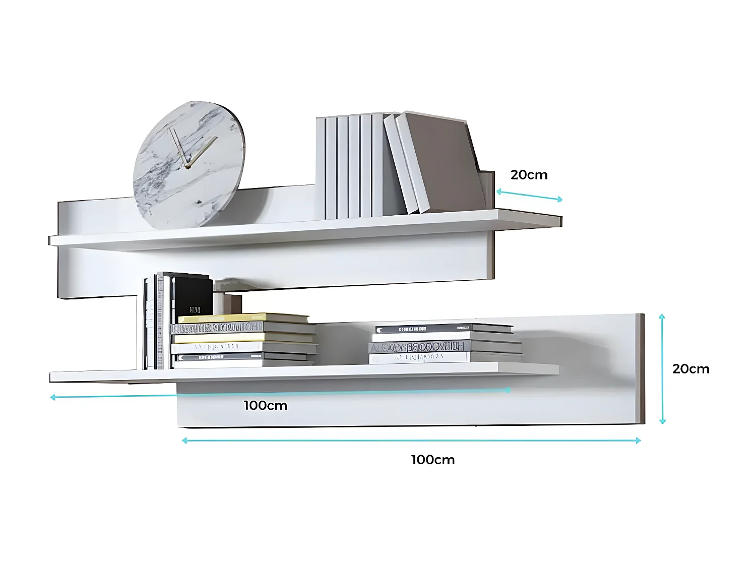 Conjunto 2 Estantes para Salón comedor en Negro 100x20x20cm Nora