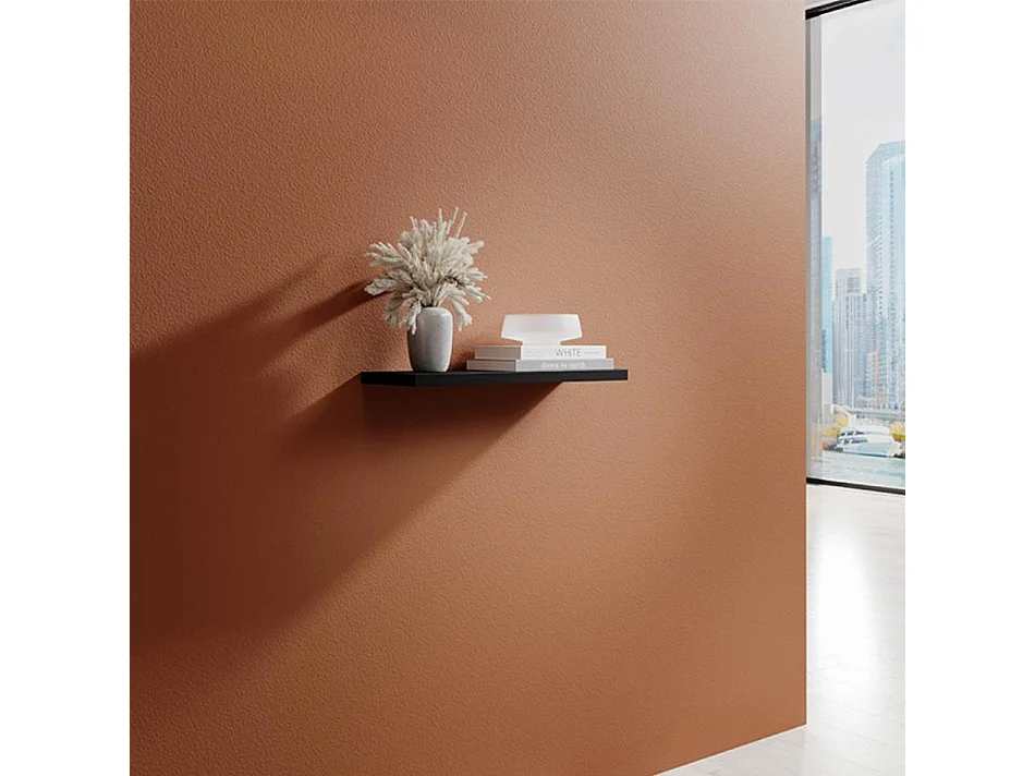 Estante de pared para Salón comedor en Negro 60x20x2,2cm Berit