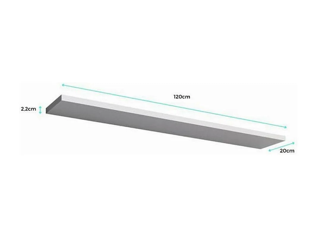 Estante de pared para Salón comedor en Gris 120x20x2cm Berit