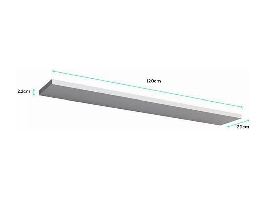 Estante de pared para Salón comedor en Gris 120x20x2cm Berit