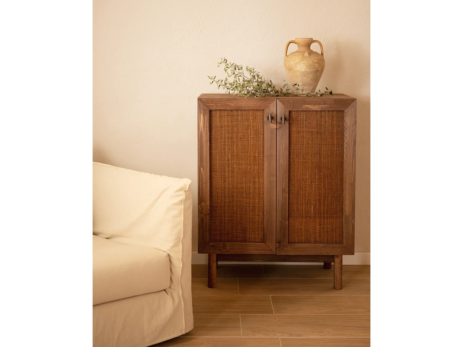 Aparador de madera maciza nogal 80x100cm - OLIVIA - DECOWOOD