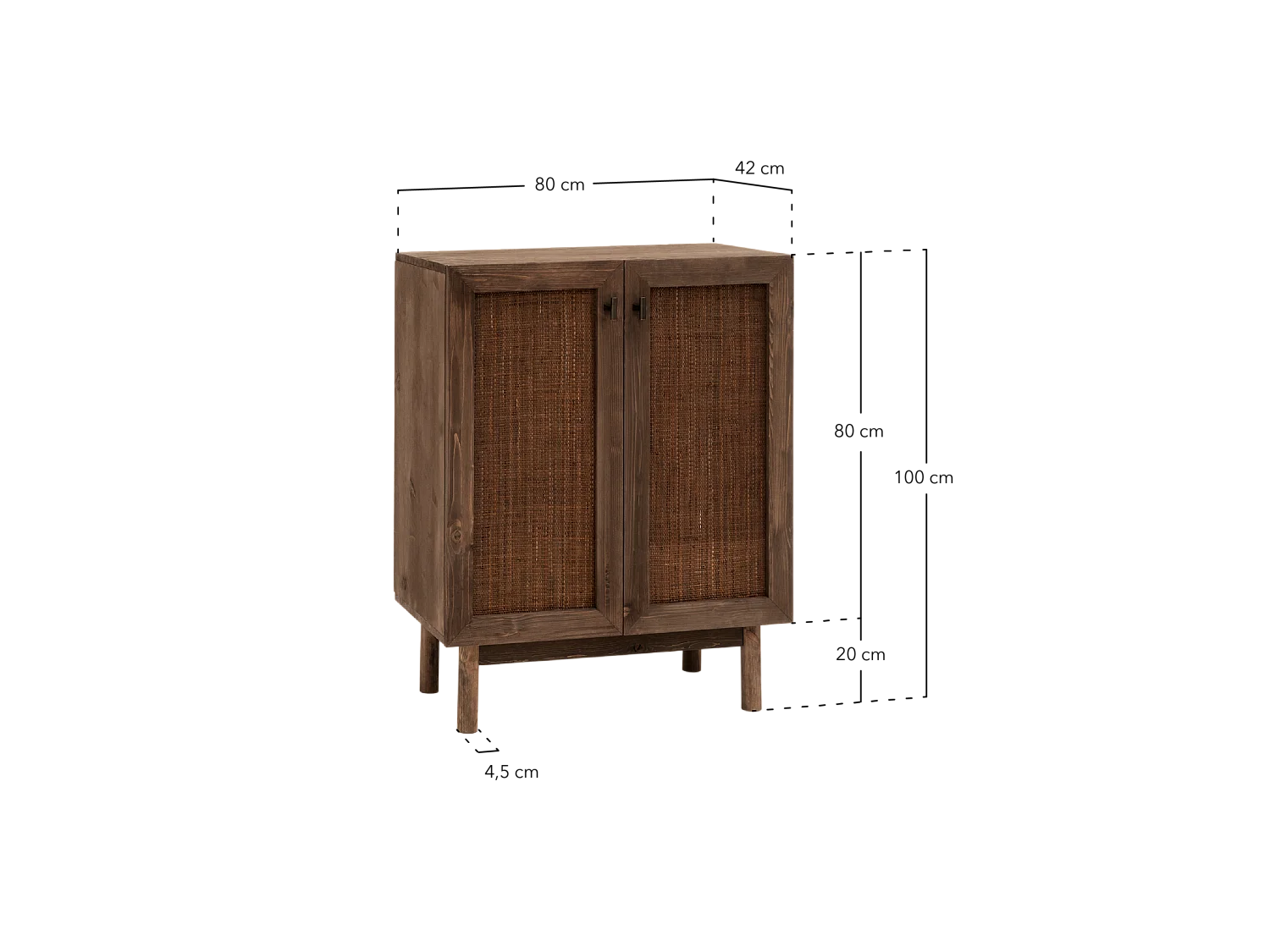 Buffet en bois marron 80x100cm - OLIVIA - DECOWOOD