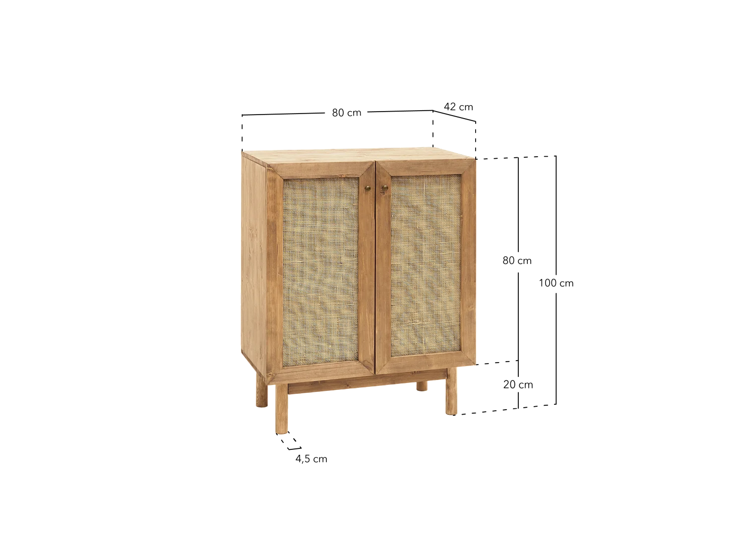 Buffet en bois de sapin vieilli 80x100cm - FRIDA - DECOWOOD