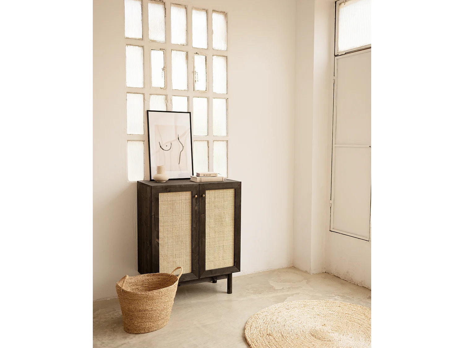 Aparador de madera maciza negro - FRIDA - DECOWOOD