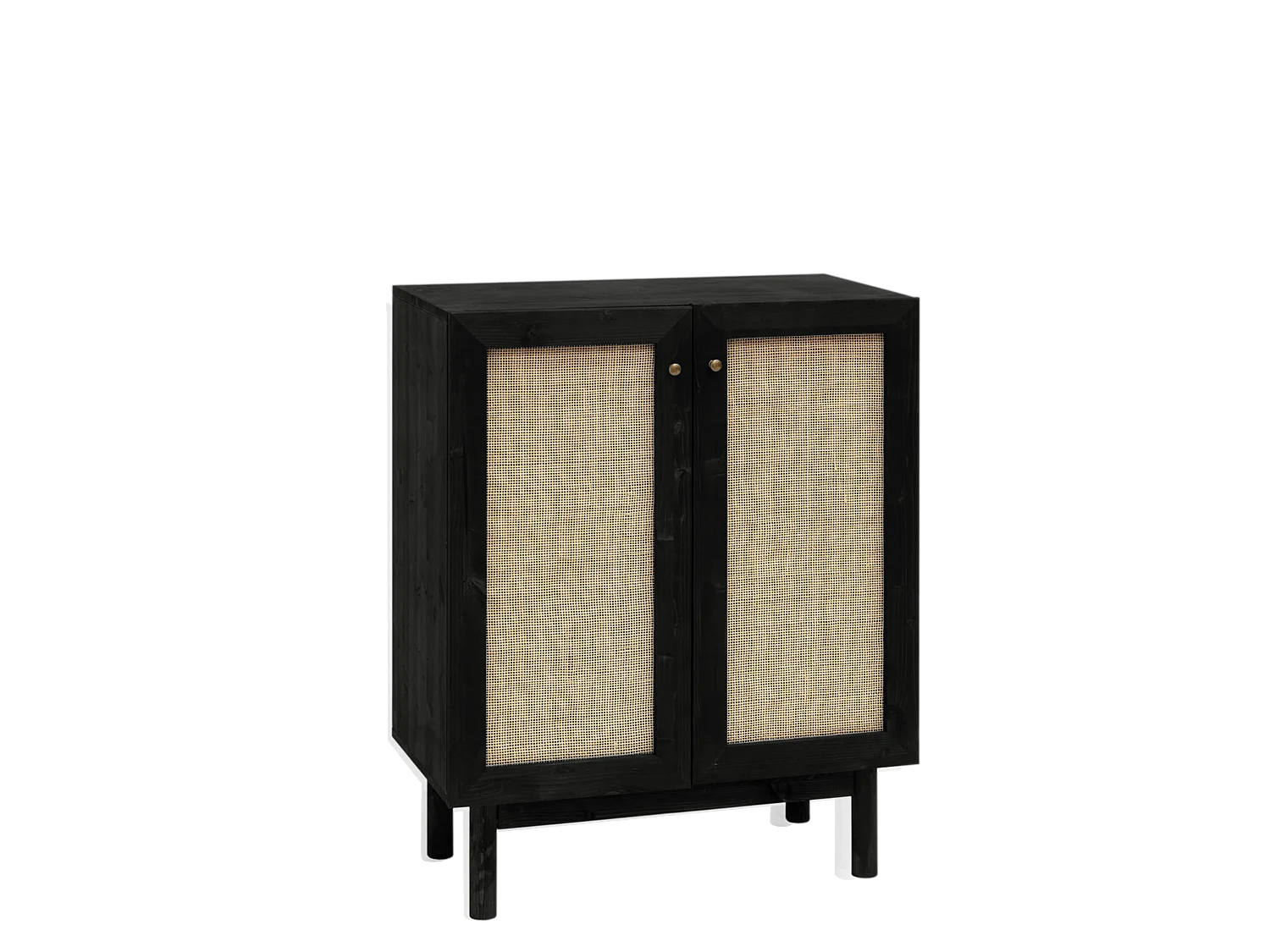 Buffet en bois de sapin noir 80x100cm - FRIDA - DECOWOOD