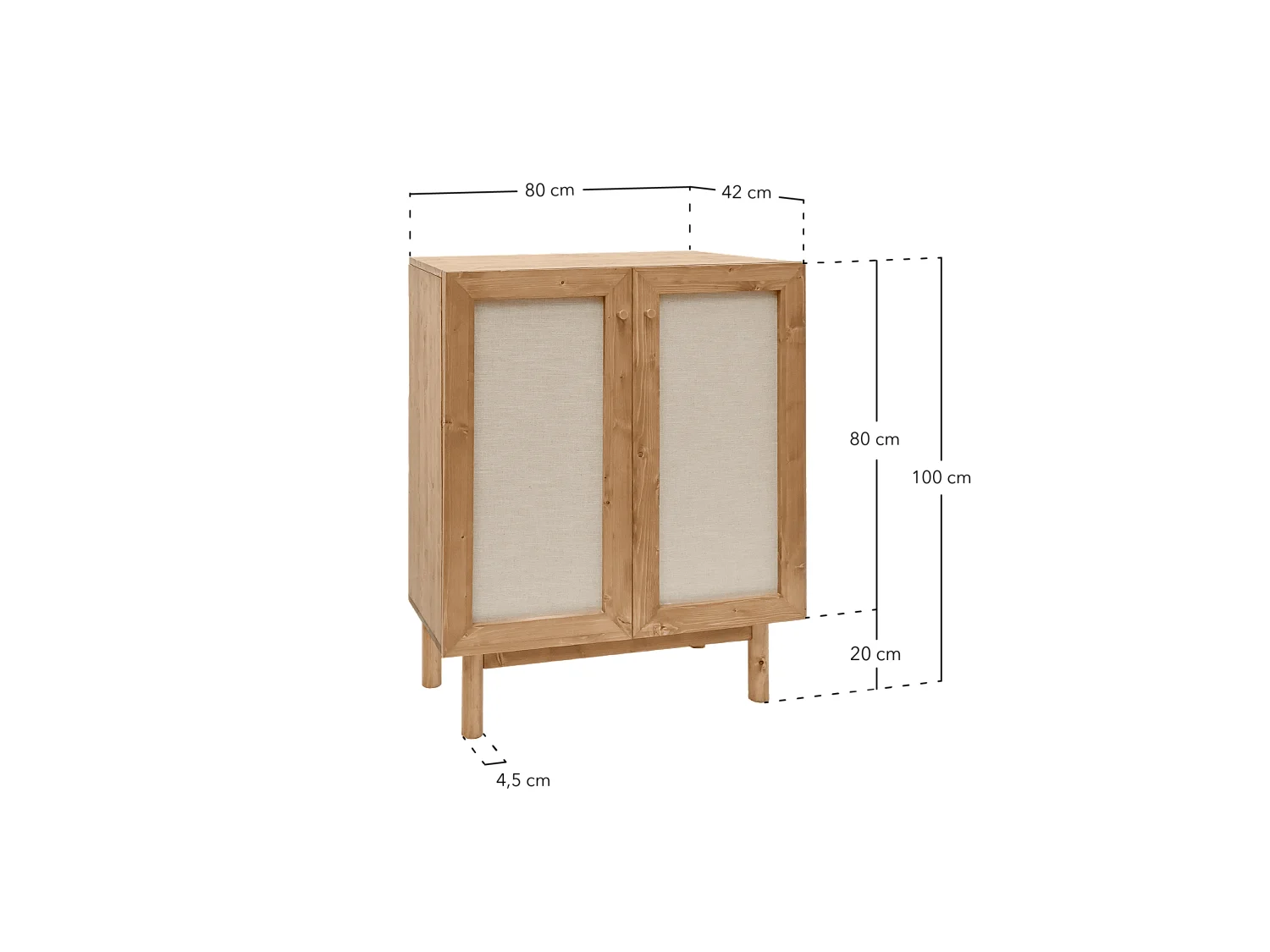 Aparador de madera maciza blanco - LINEN - DECOWOOD