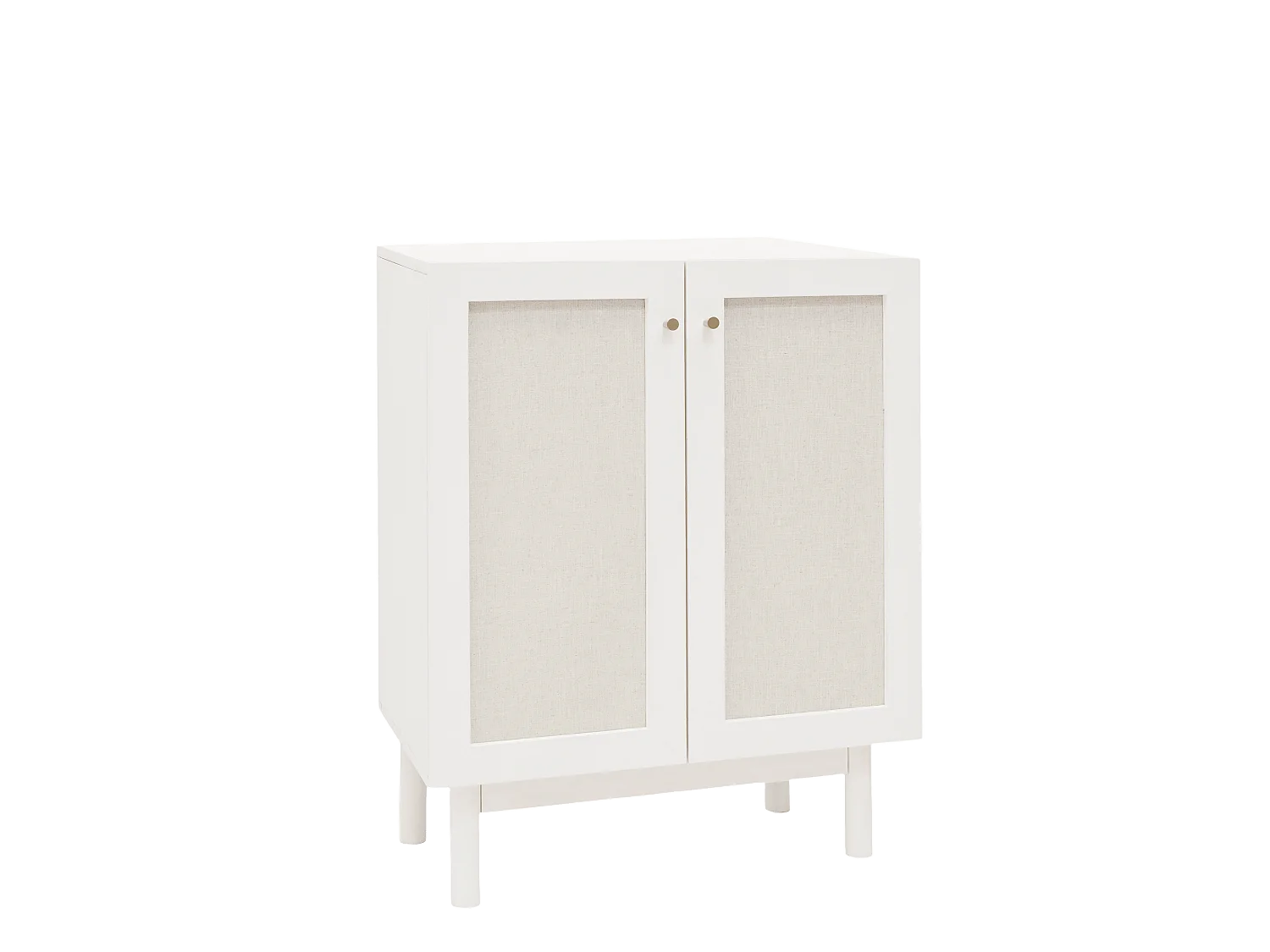 Credenza in legno massello a 2 ante in tono bianco - LINEN - DECOWOOD